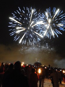 Fireworks and torch lit procession Fireworks at torch lit procession, Calton Hill, Edinburgh 29 Dec 2009